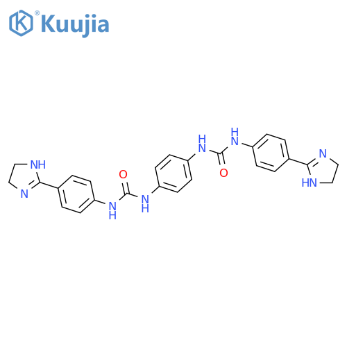 1-[4-(4,5-dihydro-1h-imidazol-2-yl)phenyl]-3-[4-[[4-(4,5-dihydro-1h-imidazol-2-yl)phenyl]carbamoylamino]phenyl]urea;hydrochloride structure