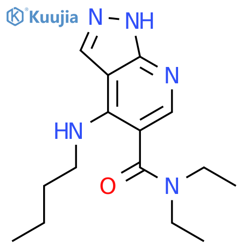 1H-Pyrazolo[3,4-b]pyridine-5-carboxamide, 4-(butylamino)-N,N-diethyl- structure