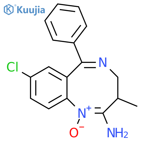1,5-Benzodiazocin-2-amine, 8-chloro-3,4-dihydro-3-methyl-6-phenyl-,1-oxide structure