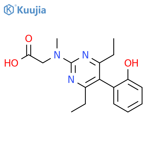 2-[[4,6-diethyl-5-(2-hydroxyphenyl)pyrimidin-2-yl]-methylamino]acetic Acid structure