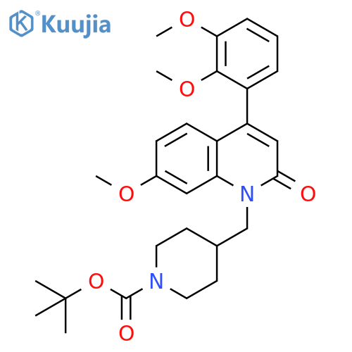 1-Piperidinecarboxylic acid,4-[[4-(2,3-dimethoxyphenyl)-7-methoxy-2-oxo-1(2H)-quinolinyl]methyl]-,1,1-dimethylethyl ester structure
