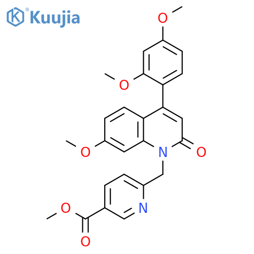 3-Pyridinecarboxylic acid,6-[[4-(2,4-dimethoxyphenyl)-7-methoxy-2-oxo-1(2H)-quinolinyl]methyl]-,methyl ester structure