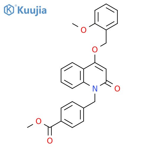 Benzoic acid,4-[[4-[(2-methoxyphenyl)methoxy]-2-oxo-1(2H)-quinolinyl]methyl]-,methyl ester structure