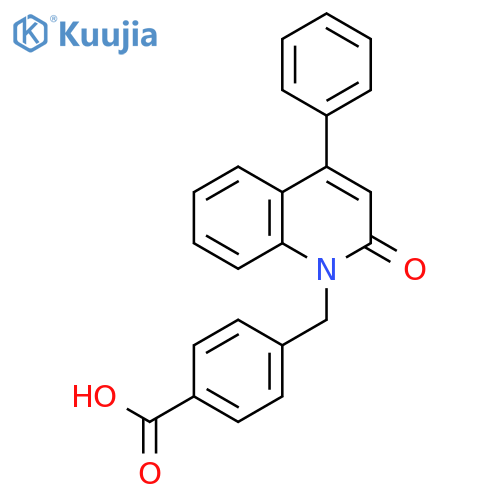 Benzoic acid, 4-[(2-oxo-4-phenyl-1(2H)-quinolinyl)methyl]- structure