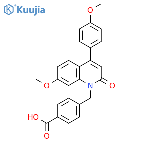 Benzoic acid,4-[[7-methoxy-4-(4-methoxyphenyl)-2-oxo-1(2H)-quinolinyl]methyl]- structure