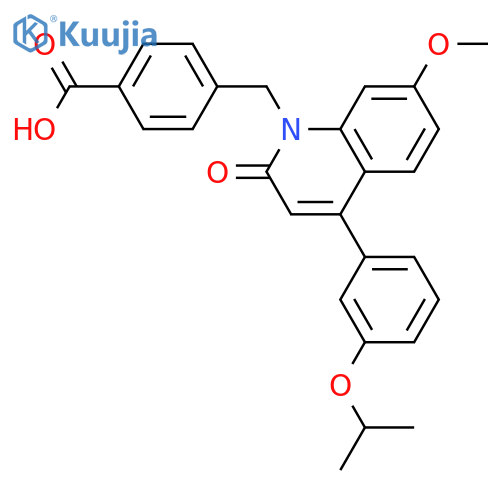 Benzoic acid,4-[[7-methoxy-4-[3-(1-methylethoxy)phenyl]-2-oxo-1(2H)-quinolinyl]methyl]- structure