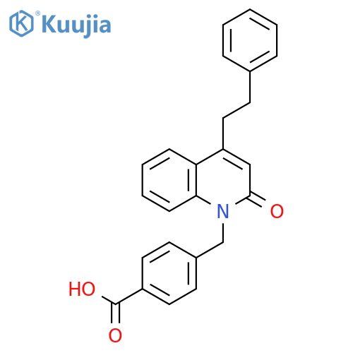 Benzoic acid, 4-[[2-oxo-4-(2-phenylethyl)-1(2H)-quinolinyl]methyl]- structure