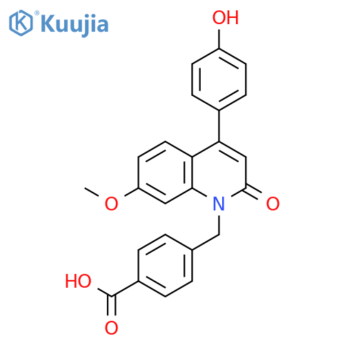 Benzoic acid,4-[[4-(4-hydroxyphenyl)-7-methoxy-2-oxo-1(2H)-quinolinyl]methyl]- structure
