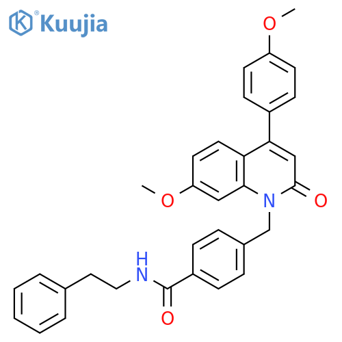 Benzamide,4-[[7-methoxy-4-(4-methoxyphenyl)-2-oxo-1(2H)-quinolinyl]methyl]-N-(2-phenylethyl)- structure