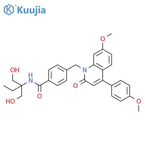 Benzamide,N-[1,1-bis(hydroxymethyl)propyl]-4-[[7-methoxy-4-(4-methoxyphenyl)-2-oxo-1(2H)-quinolinyl]methyl]- structure