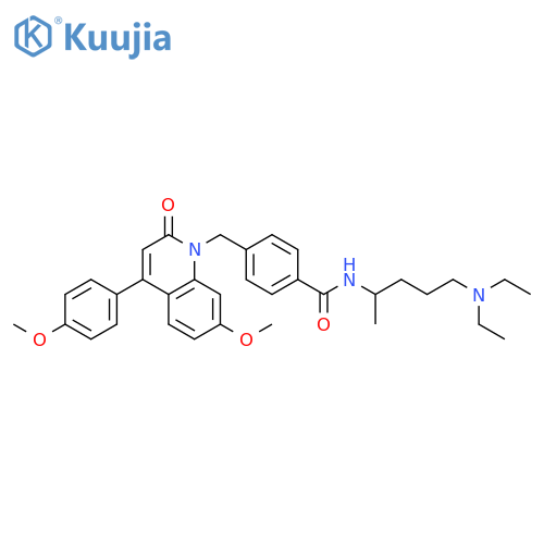 Benzamide,N-[4-(diethylamino)-1-methylbutyl]-4-[[7-methoxy-4-(4-methoxyphenyl)-2-oxo-1(2H)-quinolinyl]methyl]- structure