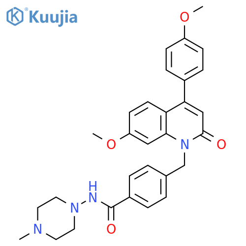 Benzamide,4-[[7-methoxy-4-(4-methoxyphenyl)-2-oxo-1(2H)-quinolinyl]methyl]-N-(4-methyl-1-piperazinyl)- structure