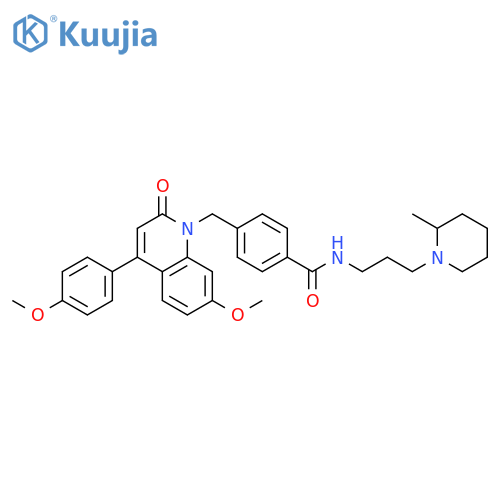 Benzamide,4-[[7-methoxy-4-(4-methoxyphenyl)-2-oxo-1(2H)-quinolinyl]methyl]-N-[3-(2-methyl-1-piperidinyl)propyl]- structure