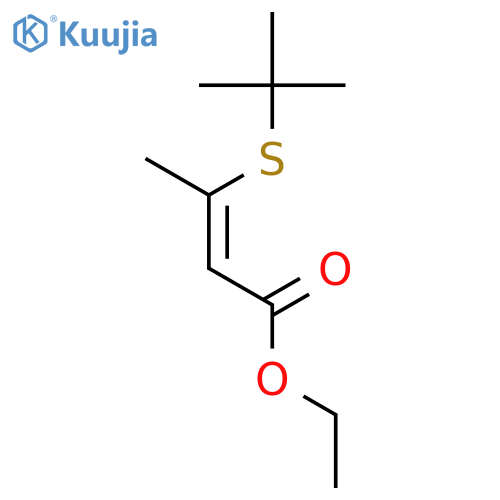 2-Butenoic acid, 3-[(1,1-dimethylethyl)thio]-, ethyl ester, (Z)- structure
