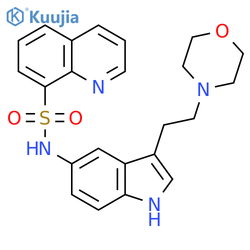 8-Quinolinesulfonamide, N-[3-[2-(4-morpholinyl)ethyl]-1H-indol-5-yl]- structure