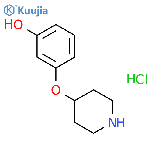 Phenol, 3-(4-piperidinyloxy)-, hydrochloride structure