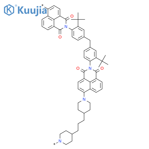 Poly[(1,3-dioxo-1H-benz[de]isoquinoline-6,2(3H)-diyl)[2-(1,1-dimethylethyl)-1,4-phenylene]methylene[3-(1,1-dimethylethyl)-1,4-phenylene](1,3-dioxo-1H-benz[de]isoquinoline-2,6(3H)-diyl)-1,4-piperidinediyl-1,3-propanediyl-4,1-piperidinediyl] structure
