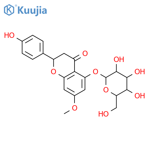 4H-1-Benzopyran-4-one,5-(b-D-glucopyranosyloxy)-2,3-dihydro-2-(4-hydroxyphenyl)-7-methoxy-,(2S)- structure