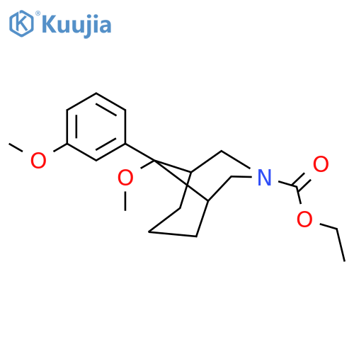 ethyl 9-methoxy-9-(3-methoxyphenyl)-3-azabicyclo[3.3.1]nonane-3-carboxylate structure
