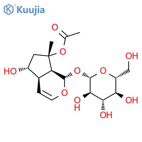 (1S,4aR,5R,7S,7aS)-1-(beta-D-glucopyranosyloxy)-5-hydroxy-7-methyl-1,4a,5,6,7,7a-hexahydrocyclopenta[c]pyran-7-yl acetate structure