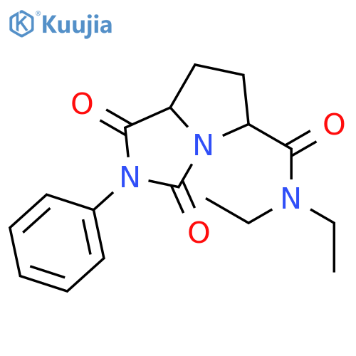 (5S,7aR)-N,N-diethyl-1,3-dioxo-2-phenylhexahydro-1H-pyrrolo[1,2-c]imidazole-5-carboxamide structure