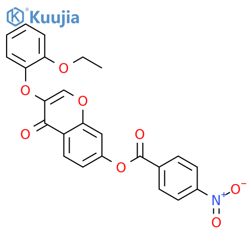3-(2-ethoxyphenoxy)-4-oxo-4H-chromen-7-yl 4-nitrobenzoate structure
