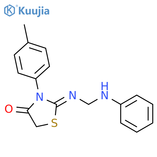 4-Thiazolidinone, 3-(4-methylphenyl)-2-[[(phenylamino)methyl]imino]- structure