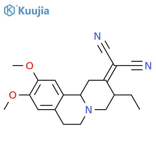 trans-()-(3-ethyl-1,3,4,6,7,11b-hexahydro-9,10-dimethoxy-2H-benzo[a]quinolizin-2-ylidene)malononitrile structure