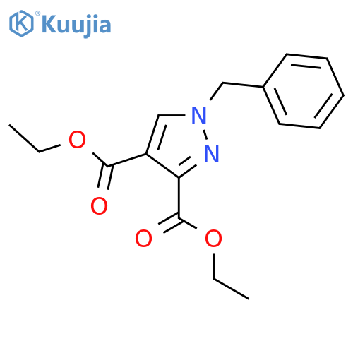 1H-Pyrazole-3,4-dicarboxylic acid, 1-(phenylmethyl)-, diethyl ester (9CI) structure