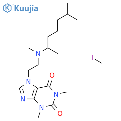 7-{2-[(1,5-dimethylhexyl)(methyl)amino]ethyl}-1,3-dimethyl-3,7-dihydro-1H-purine-2,6-dione - iodomethane (1:1) structure