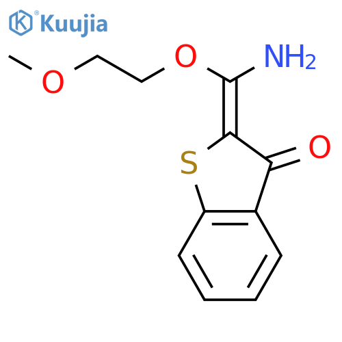 (2Z)-2-[amino(2-methoxyethoxy)methylidene]-1-benzothiophen-3(2H)-one structure