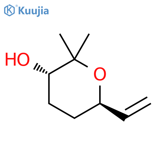 2H-PYRAN-3-OL, 6-ETHENYLTETRAHYDRO-2,2-DIMETHYL-, (3S,6R)- structure