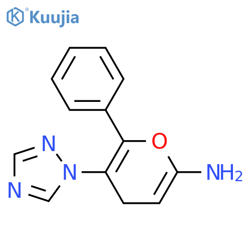 4H-PYRAN-2-AMINE, 6-PHENYL-5-(1H-1,2,4-TRIAZOL-1-YL)- structure