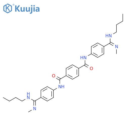 1-n,4-n-bis[4-(n-butyl-n'-methylcarbamimidoyl)phenyl]benzene-1,4-dicarboxamide;hydrochloride structure