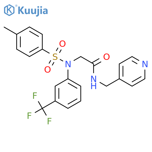 2-[N-(4-methylphenyl)sulfonyl-3-(trifluoromethyl)anilino]-N-(pyridin-4-ylmethyl)acetamide structure
