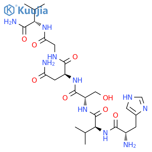L-Valinamide, L-histidyl-L-valyl-L-seryl-L-asparaginylglycyl- structure