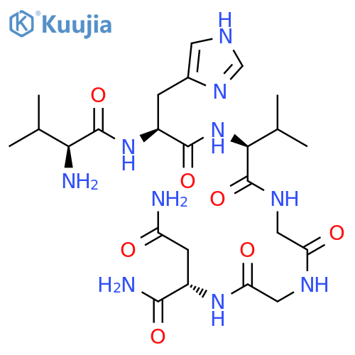 L-ASPARTAMIDE, L-VALYL-L-HISTIDYL-L-VALYLGLYCYLGLYCYL- structure