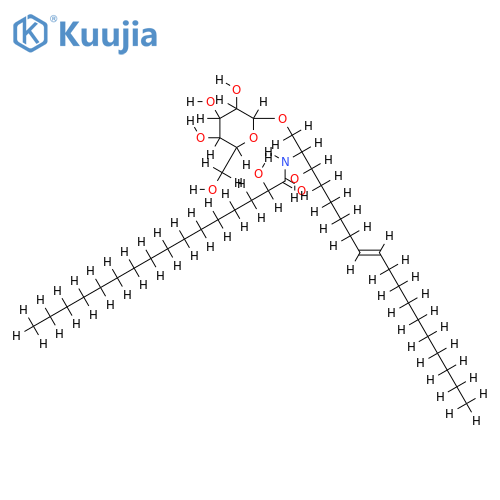 (2S,3R,8E)-1-(beta-D-glucopyranosyl-3-hydroxy-2-[(R)-2'-hydroxypalmitoyl]amino-8-octadecaene) structure