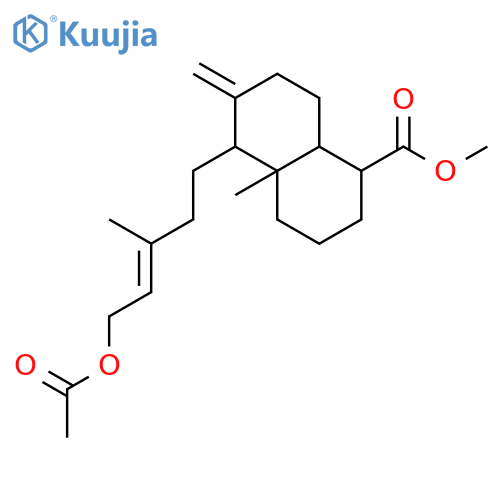 methyl (1S,4aS,5R,8aR)-5-[(E)-5-acetyloxy-3-methyl-pent-3-enyl]-4a-methyl-6-methylidene-decalin-1-carboxylate structure