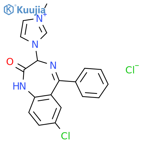 1H-Imidazolium,3-(7-chloro-2,3-dihydro-2-oxo-5-phenyl-1H-1,4-benzodiazepin-3-yl)-1-methyl-,chloride (1:1) structure