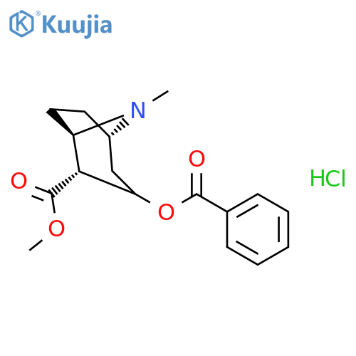 8-Azabicyclo[3.2.1]octane-2-carboxylicacid, 3-(benzoyloxy)-8-methyl-, methyl ester, hydrochloride (1:1),(1R,2R,3S,5S)- structure