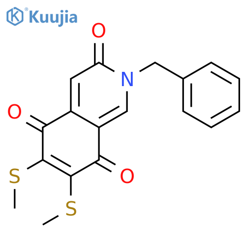 3,5,8(2H)-ISOQUINOLINETRIONE, 6,7-BIS(METHYLTHIO)-2-(PHENYLMETHYL)- structure
