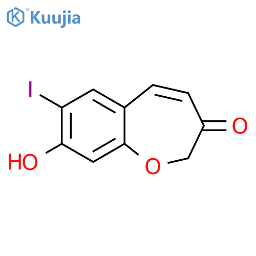 1-Benzoxepin-3(2H)-one, 8-hydroxy-7-iodo- structure