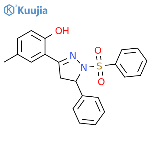 1H-Pyrazole,4,5-dihydro-3-(2-hydroxy-5-methylphenyl)-5-phenyl-1-(phenylsulfonyl)- structure
