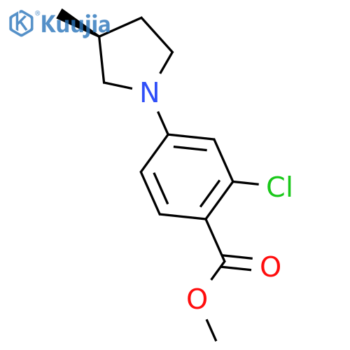 Benzoic acid, 2-chloro-4-[(3S)-3-methyl-1-pyrrolidinyl]-, methyl ester structure