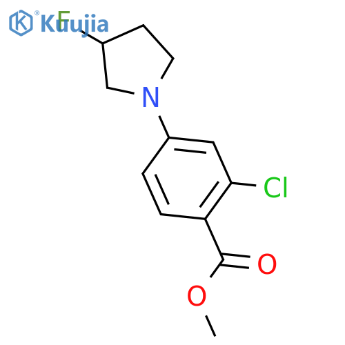 Benzoic acid, 2-chloro-4-(3-fluoro-1-pyrrolidinyl)-, methyl ester structure
