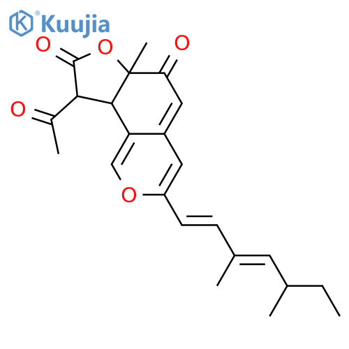 (6aR,9R,9aR)-9-acetyl-3-[(1E,3E,5S)-3,5-dimethylhepta-1,3-dien-1-yl]-6a-methyl-9,9a-dihydro-6H-furo[2,3-h]isochromene-6,8(6aH)-dione structure