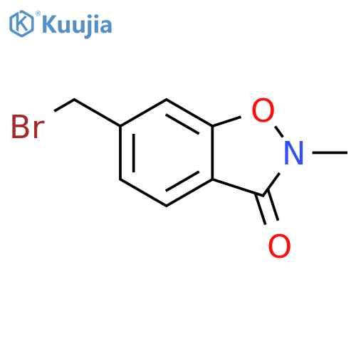 1,2-Benzisoxazol-3(2H)-one, 6-(bromomethyl)-2-methyl- structure