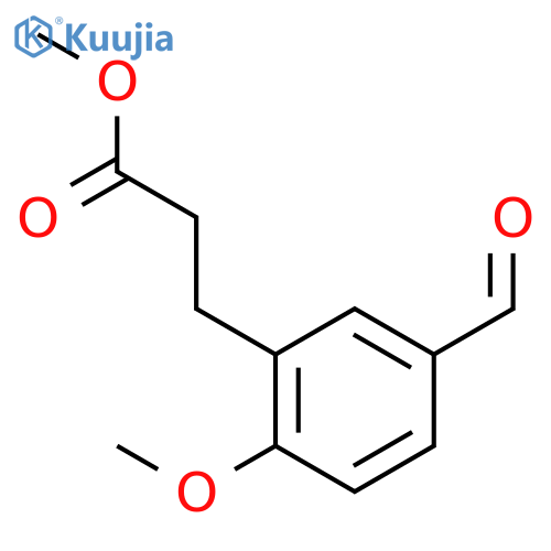 BENZENEPROPANOIC ACID, 5-FORMYL-2-METHOXY-, METHYL ESTER structure