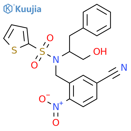 (R)-N-(5-Cyano-2-nitrophenyl)methyl-N-1-(hydroxymethyl)-2-phenylethylthiophene-2-sulfonamide structure